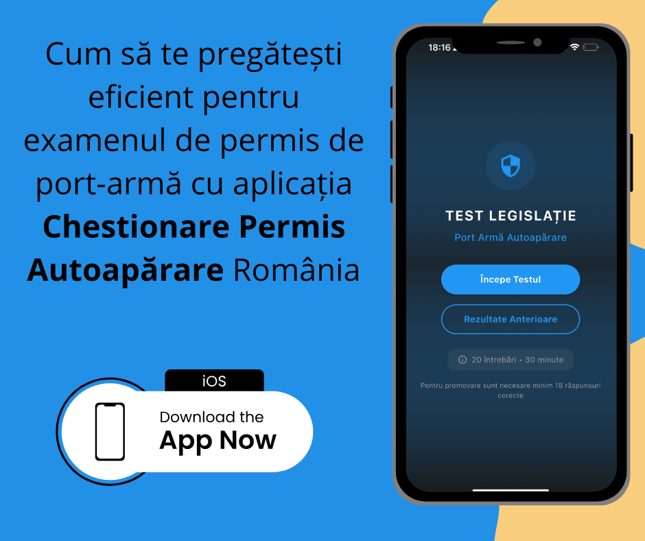 Chestionare Permis Autoapărare România - app